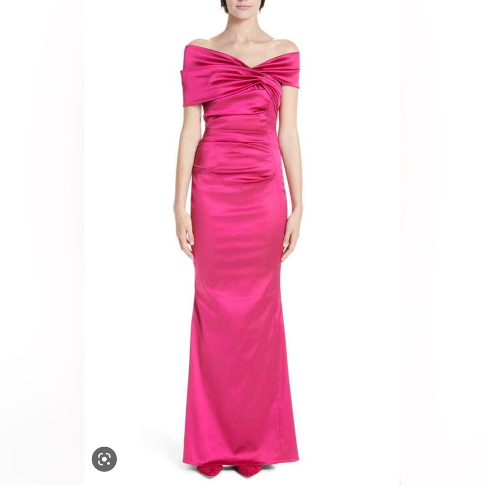 OPEN TO OFFERS! Pink Talbot Runhof Duchess Satin Sole 1 evening gown/ prom dress